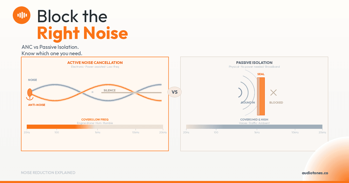 ANC vs Passive Isolation: Which Noise Reduction Is Right for You? | AudioTones Academy